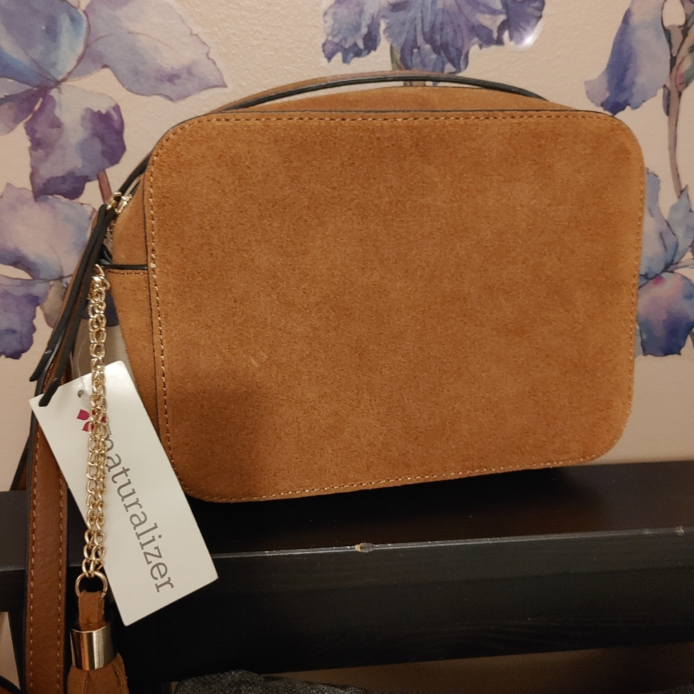 Naturalizer Brown Suede Crossbody Bag